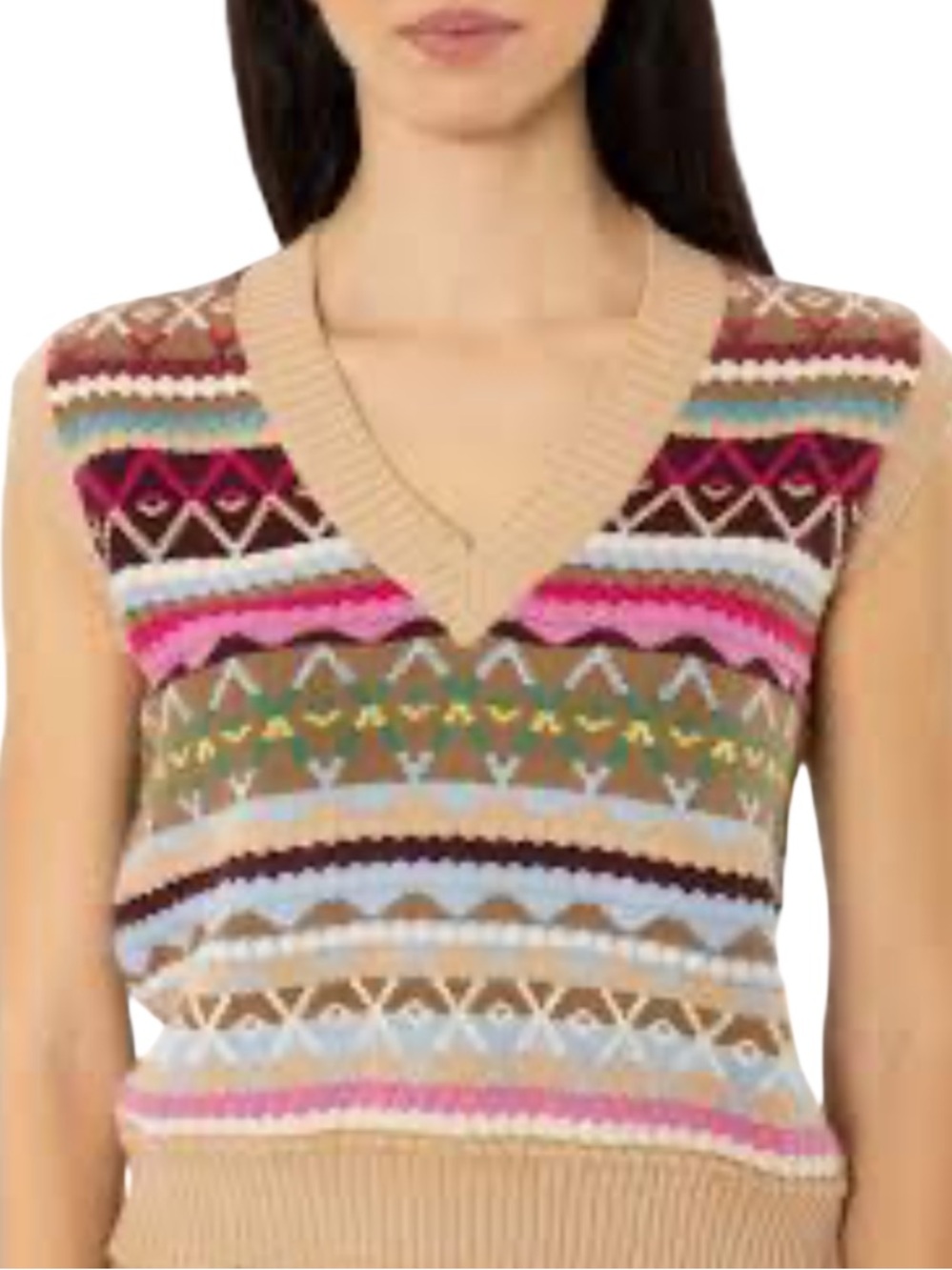Weekend Max Mara Esperia sleeveless v-neck vest multicolor Fits like a Small.